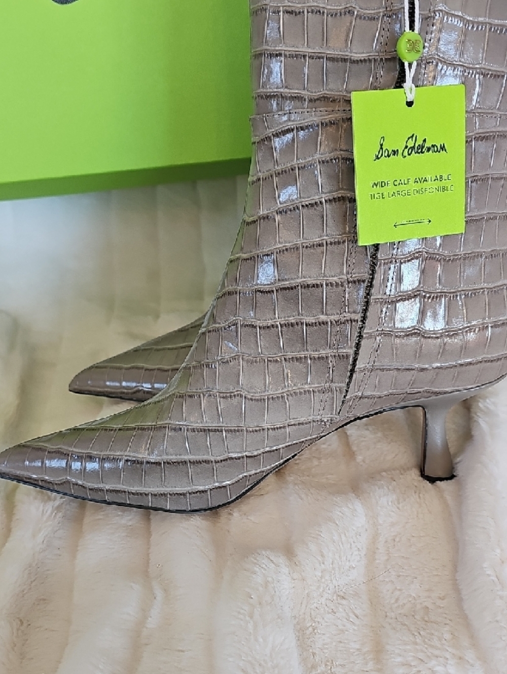 RARE - send me a reasonable offer!
Sam Edelman Croc-Embossed Boots - Gray - Picture 5 of 13